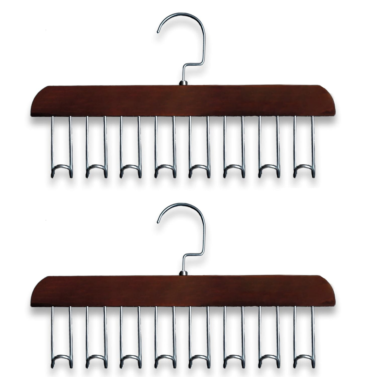 Wooden Belt Hanger 2 Pack, Non Slip Bra Hangers(Brown)