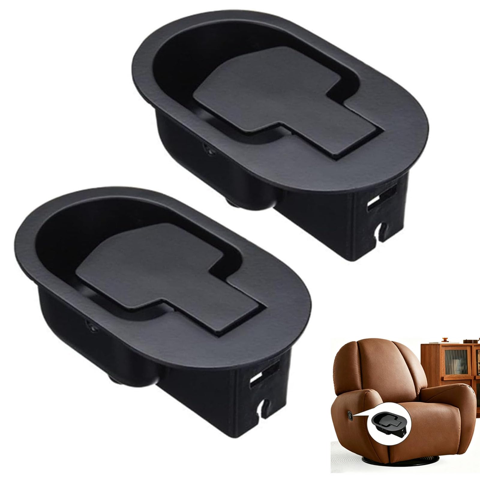 Xiciki 2 Pcs Recliner Chair Parts, Aluminum Universal Recliner Release Pull Handle Replacement for Most Recliner Chair and Sofa