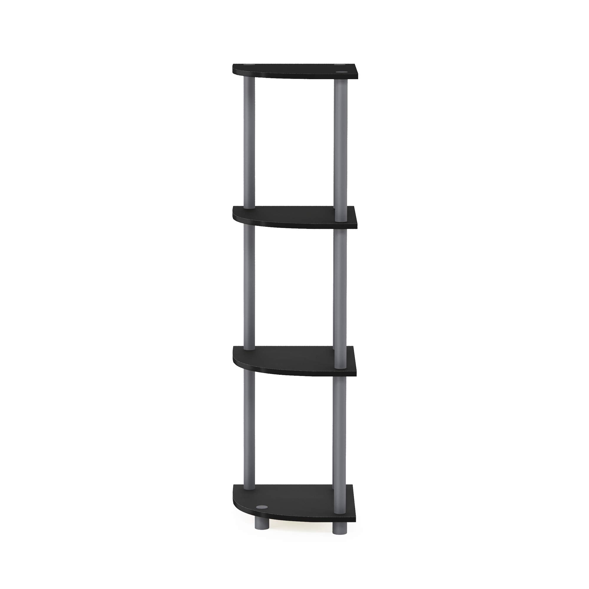 Furinno TURN-N-TUBE Corner Shelf, 4-Tier Corner Bookshelf, Display Storage Shelves with Open Shelves, for Organization and Storage, Living Room