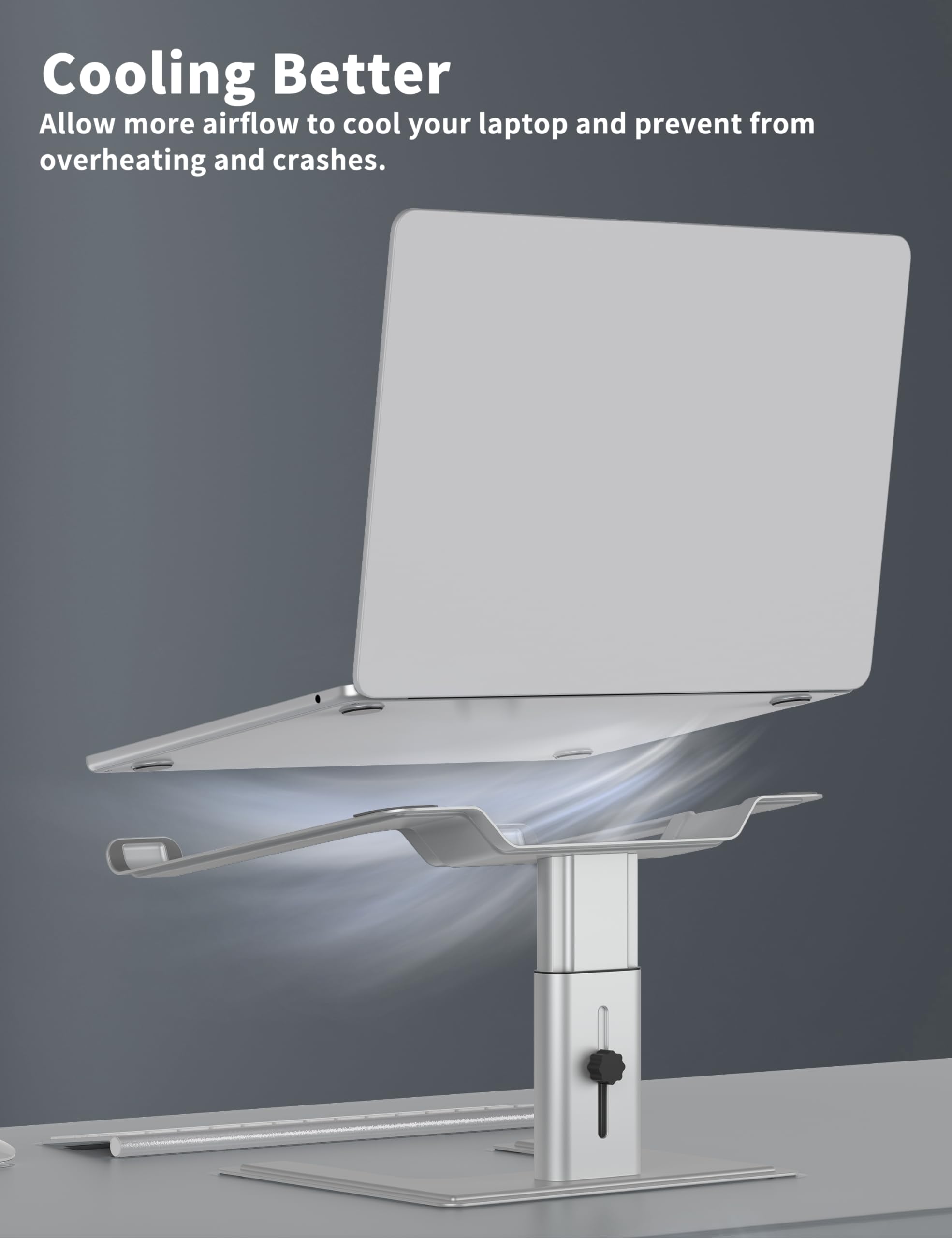 ALASHI Laptop Stand for Desk, Computer Stand Adjustable Height, Ergonomic Notebook Laptop Riser