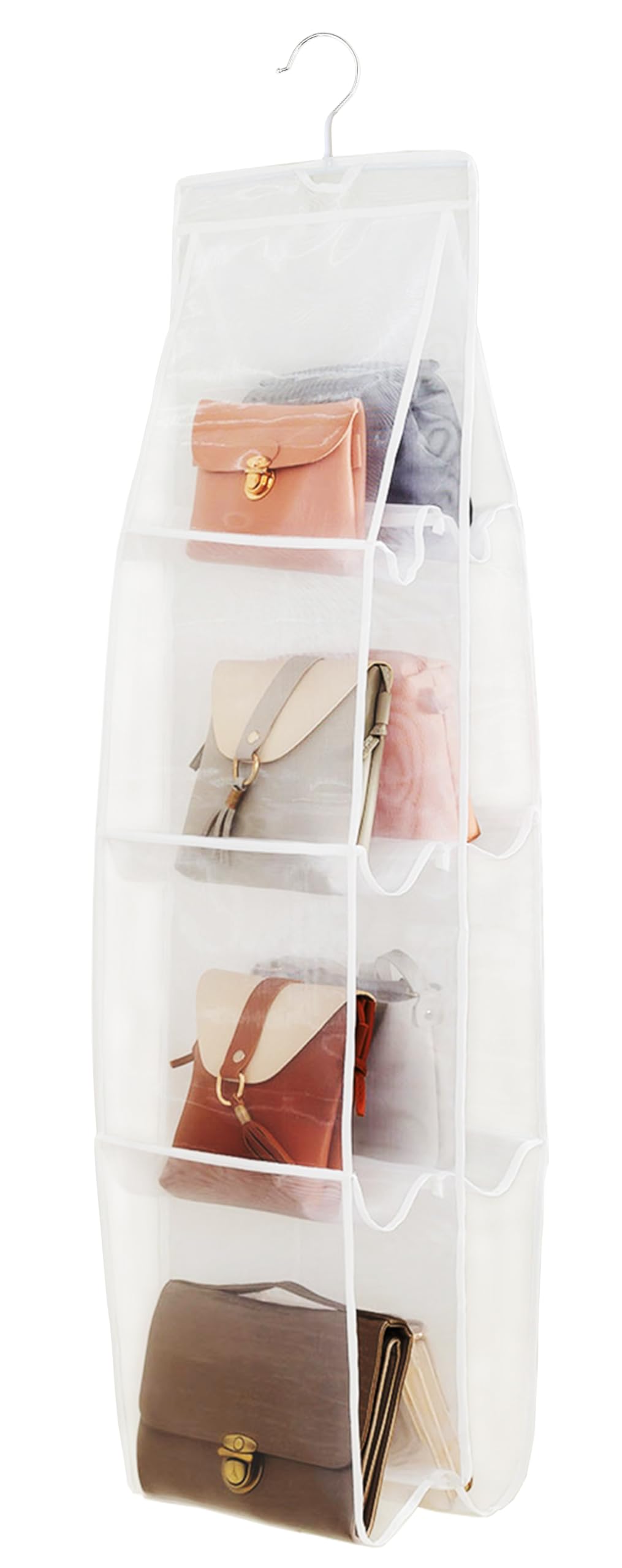 AARAINBOW Hanging Purse Organizer for Closet, 8 Pockets Handbag Organizor, Closet Bag Organizor for Purse