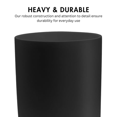 YEW DESIGN Matte Black Round Compact Trash Can Mini, 3.5 Gallons / 13L Garbage Bin, Tiny Wastebasket for Bathrooms, Office, Under Desk, Bedroom