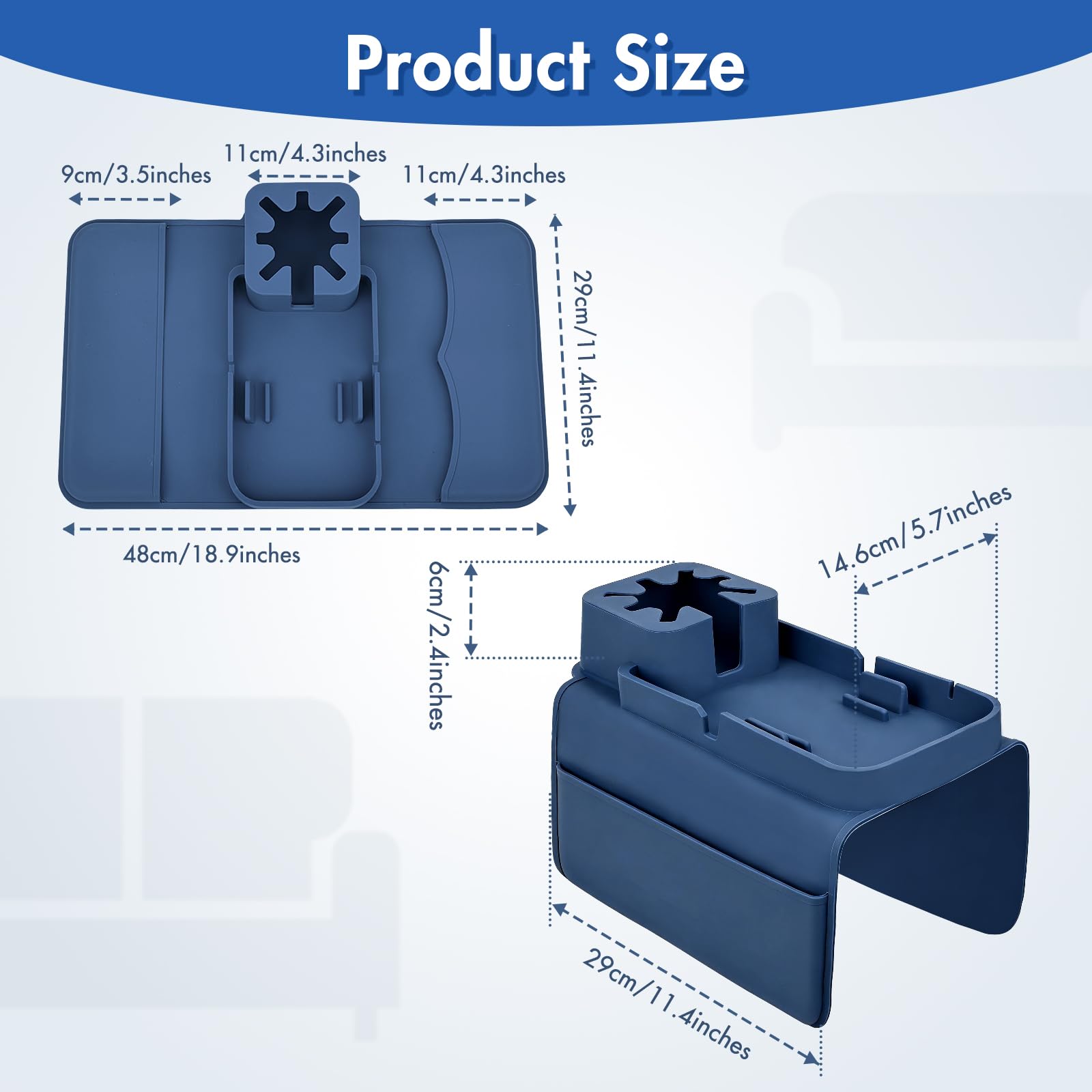 Foyucool Silicone Sofa Arm Tray, Anti-Slip Couch Cup Holder & Sofa Caddy