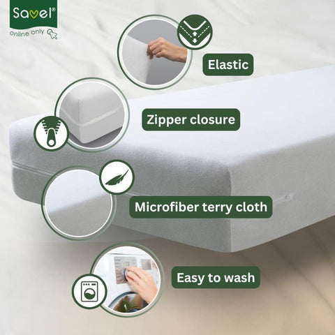 SAVEL Mattress Encasement 100x190/200cm Silk Touch Zipped