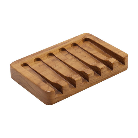 HTB Teak Soap Dish 1PC, Self-Draining Soap Bar Holder for The Shower