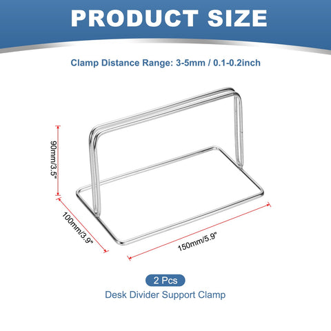 PATIKIL Baffle Desk Divider Clamp, 2 Pcs Punch-Free Base Desk Shield Clamp Desk Divider Partition Clamp Privacy Panel Bracket Holder for DEST