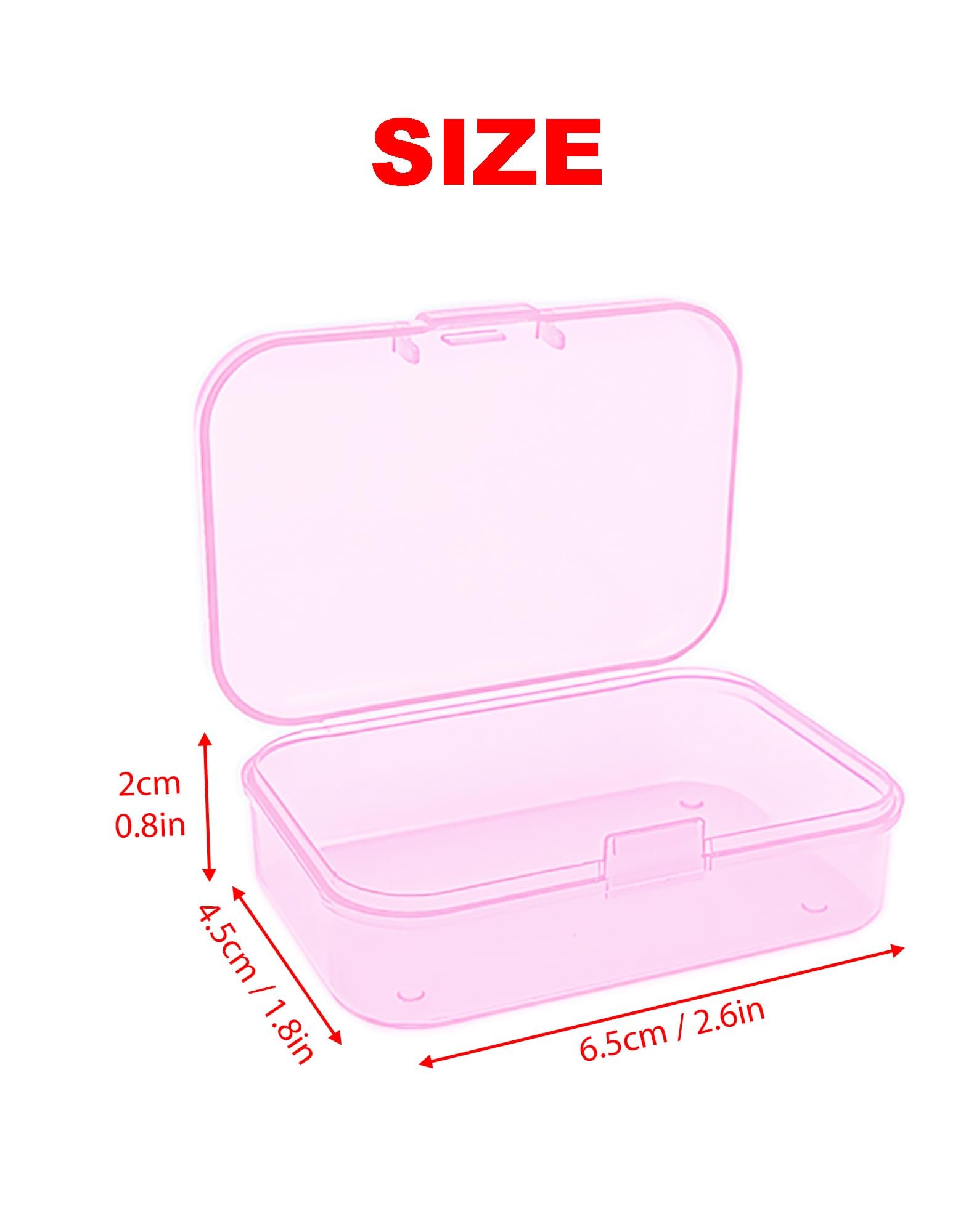 Forever bene 30 Pink Small Storage Boxes with Lids, 30 Pieces, Pink, each piece measures 6,5 × 4,5 × 2 cm