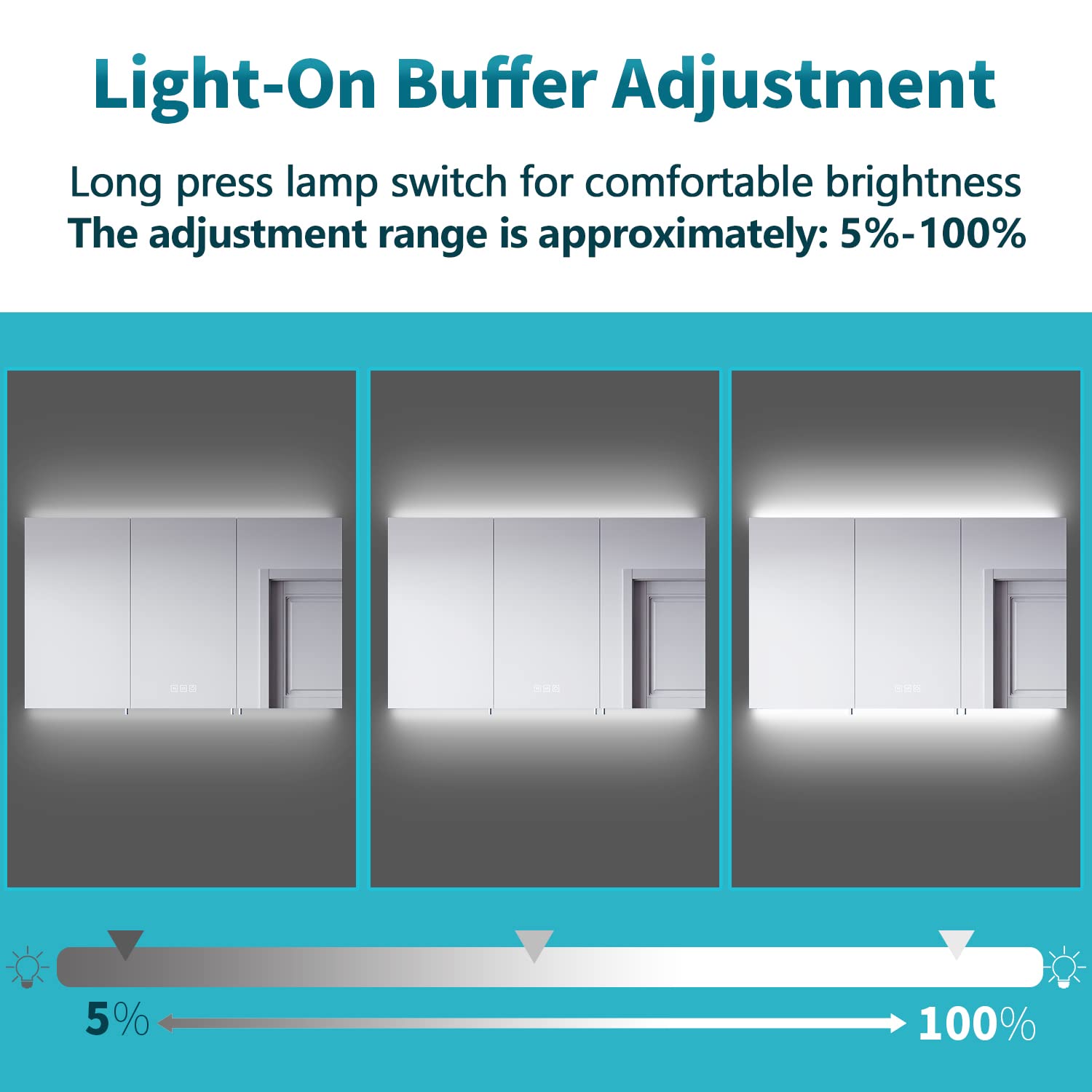 ELEGANT 3-Door Bathroom Mirror Cabinet with Shaver Socket, Anti-Fog, Adjustable Shelf, Slow Close Design, Stainless Steel, 1000mm x 600mm x 130mm