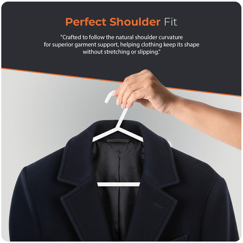 Scott 11 Plastic Coat Hangers, 25 Pack - Adult White Strong Clothes Hangers For Clothes, Durable With Hooks For Space-Saving, Lightweight, Non-Slip