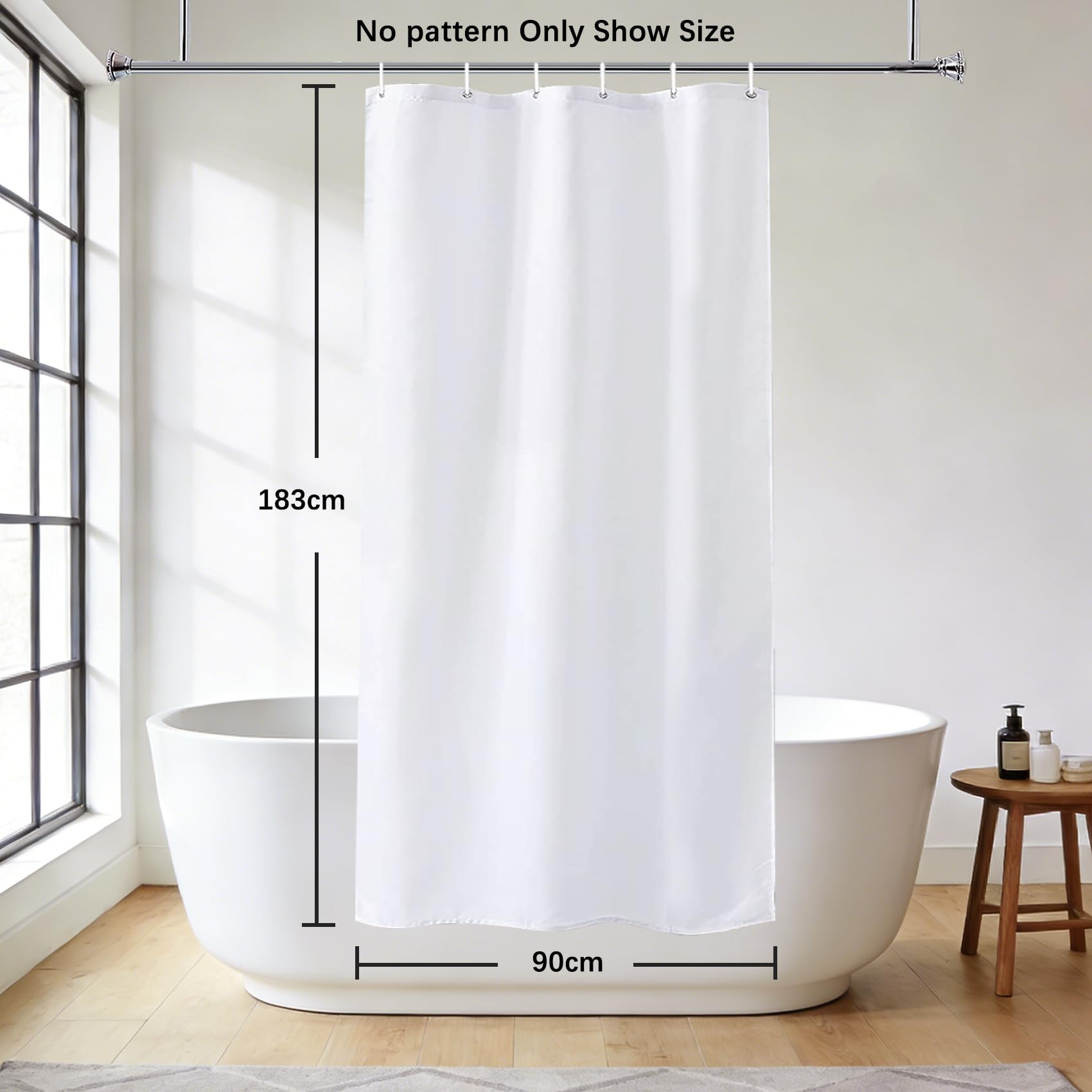 Kzzfqxb 90x183cm Foggy Shower Curtains with Hooks, White Mist Mountains Pine Trees Forest Woodland Landscape Scenery Occluded Waterproof for Bath