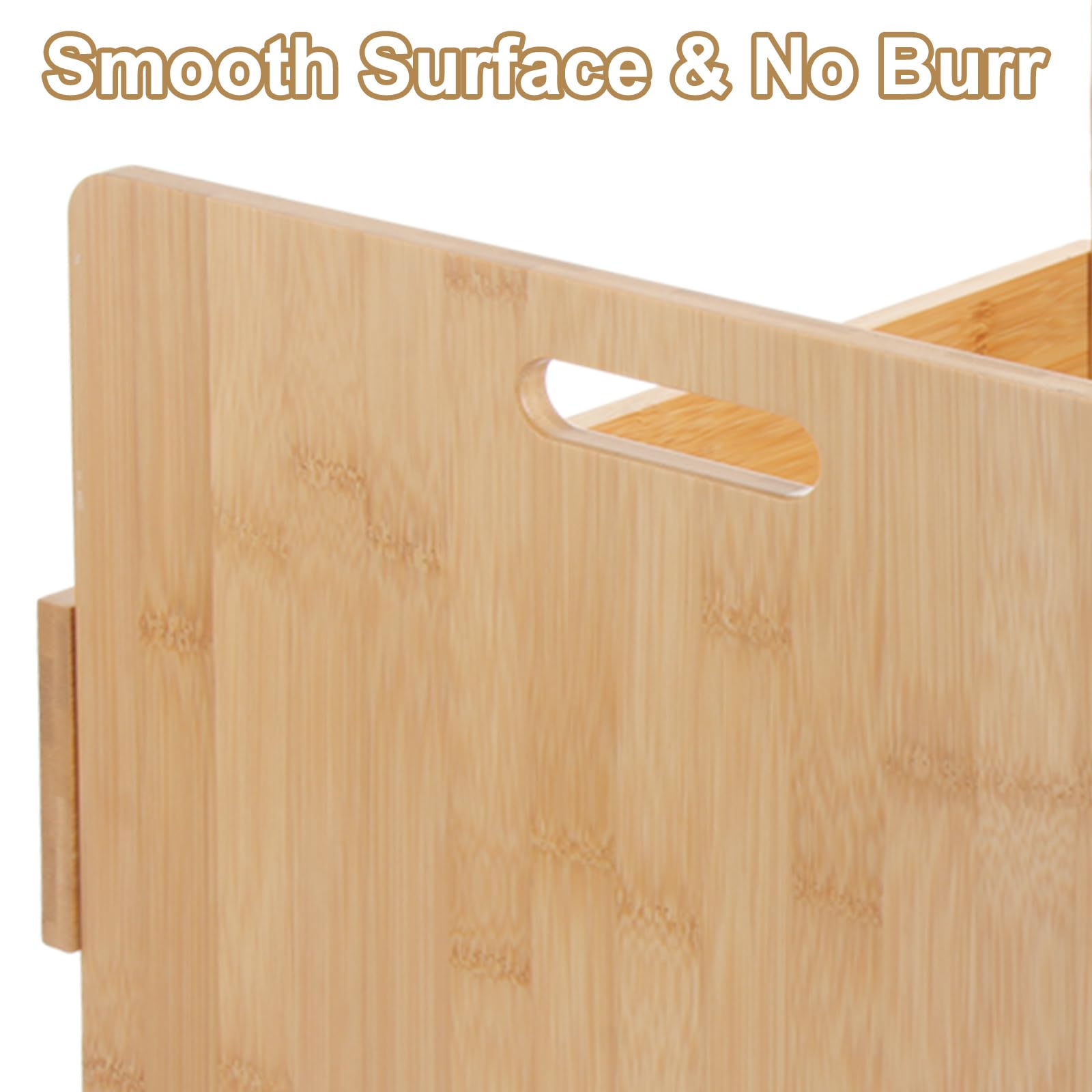 ZOFUN Record Storage Box Large, 40 x 35.5 x 31.5 cm Vinyl Record Storage Case with Handles, Bamboo Lp Storage Boxes with Fixing Screws