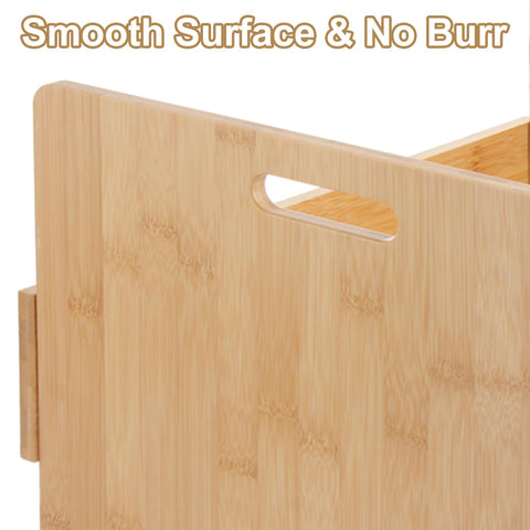 ZOFUN Record Storage Box Large, 40 x 35.5 x 31.5 cm Vinyl Record Storage Case with Handles, Bamboo Lp Storage Boxes with Fixing Screws