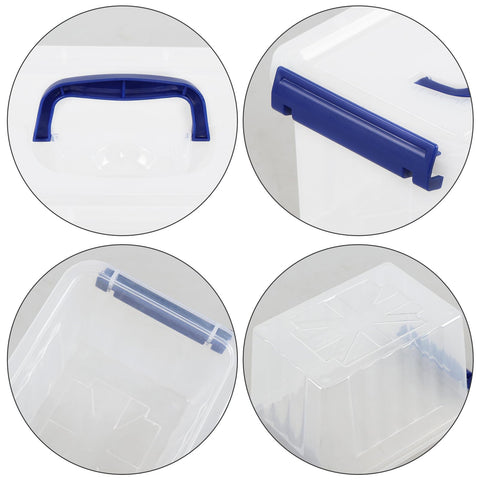 Hayixia 6 Pack 3 Litre Clear Storage Boxes with Lids, Small Plastic Organiser Container Box