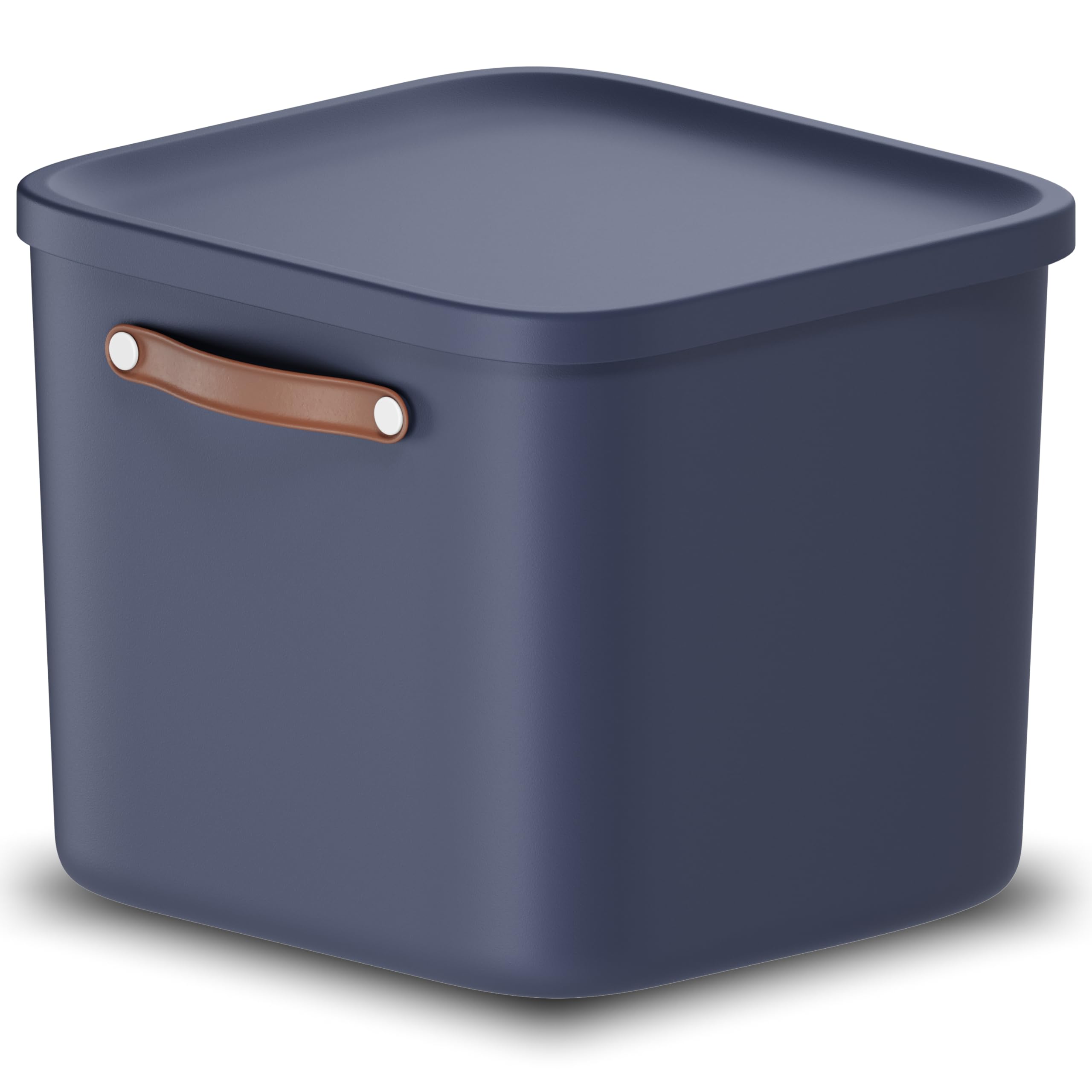 Rotho Maloja 40l Stackable Plastic Storage Box, Blue (Recycled PP), 39.5 x 38.0 x 34.0 cm