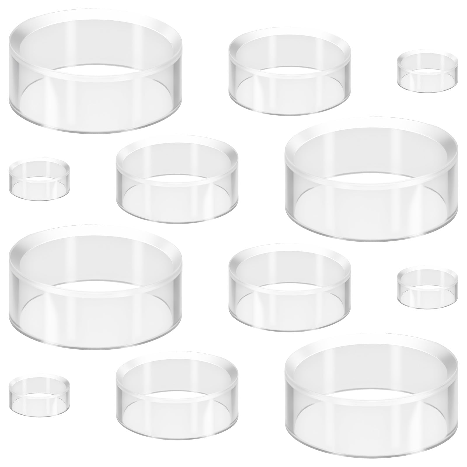 Sorcristy Clear Acrylic Sphere Holder Set, 12 Pieces Sphere Display Stand, Small Plastic Display Stands, 3 Sizes for Displaying Spheres, Eggs