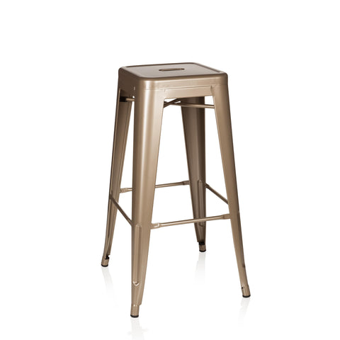 hjh OFFICE Barstool bistro stool VANTAGGIO HIGH metal stackable sturdy bistro stool metallic gold