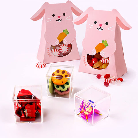 Lomgwumy Acrylic Box with Lid Small, Durable, Pack of 8, with Lid, Acrylic Square Container is Suitable for Storing Candy, Small Accessories