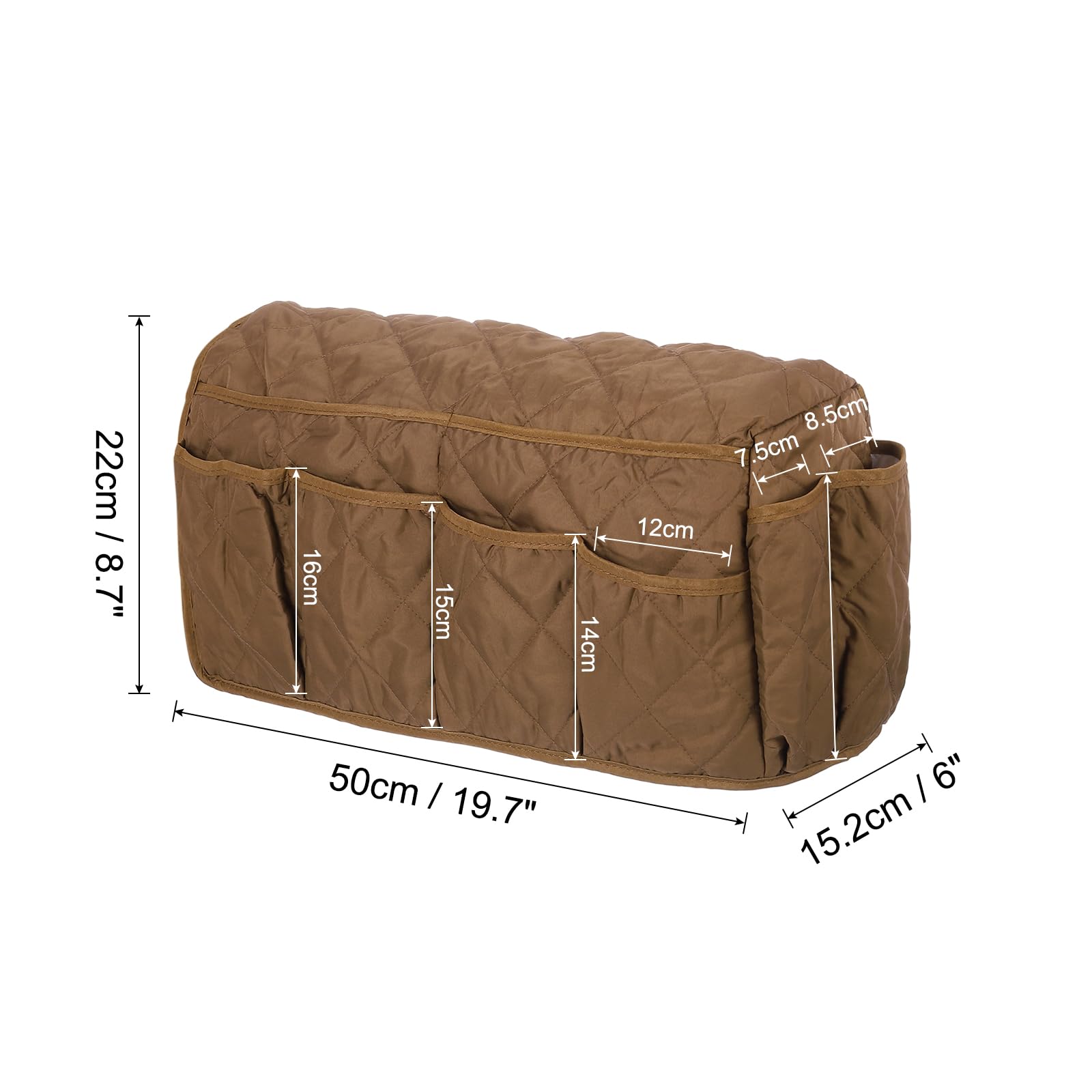 sourcing map Sofa Armrest Organizer Non-Slip Armchair Caddy Waterproof Couch Remote Holder Organizers with 14 Pockets for TV Remote Control Cell
