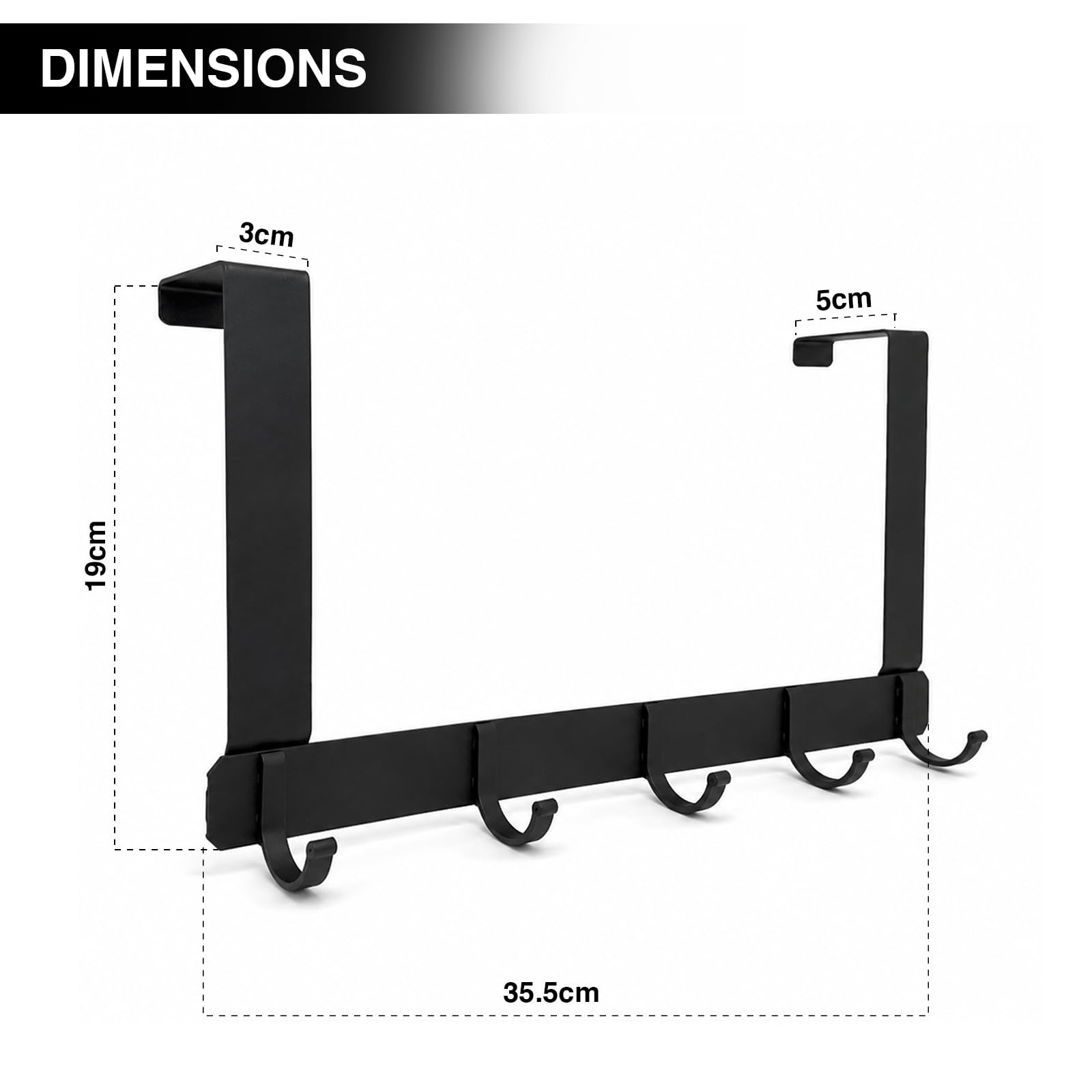 6 Over Door Hooks Door Hanger Rack No Drill Coat Towel Robe Holder