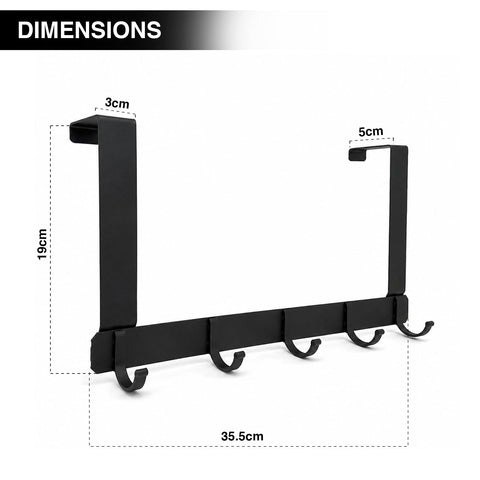 6 Over Door Hooks Door Hanger Rack No Drill Coat Towel Robe Holder