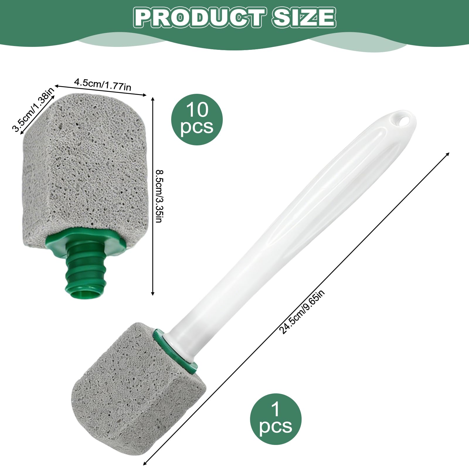 10 Pcs Pumice Stone for Toilet, Toilet Pumice Cleaning Stone with Short Handle, Nature Pumice Sticks for Clean Toilets, Pool, Bathroom (grey)