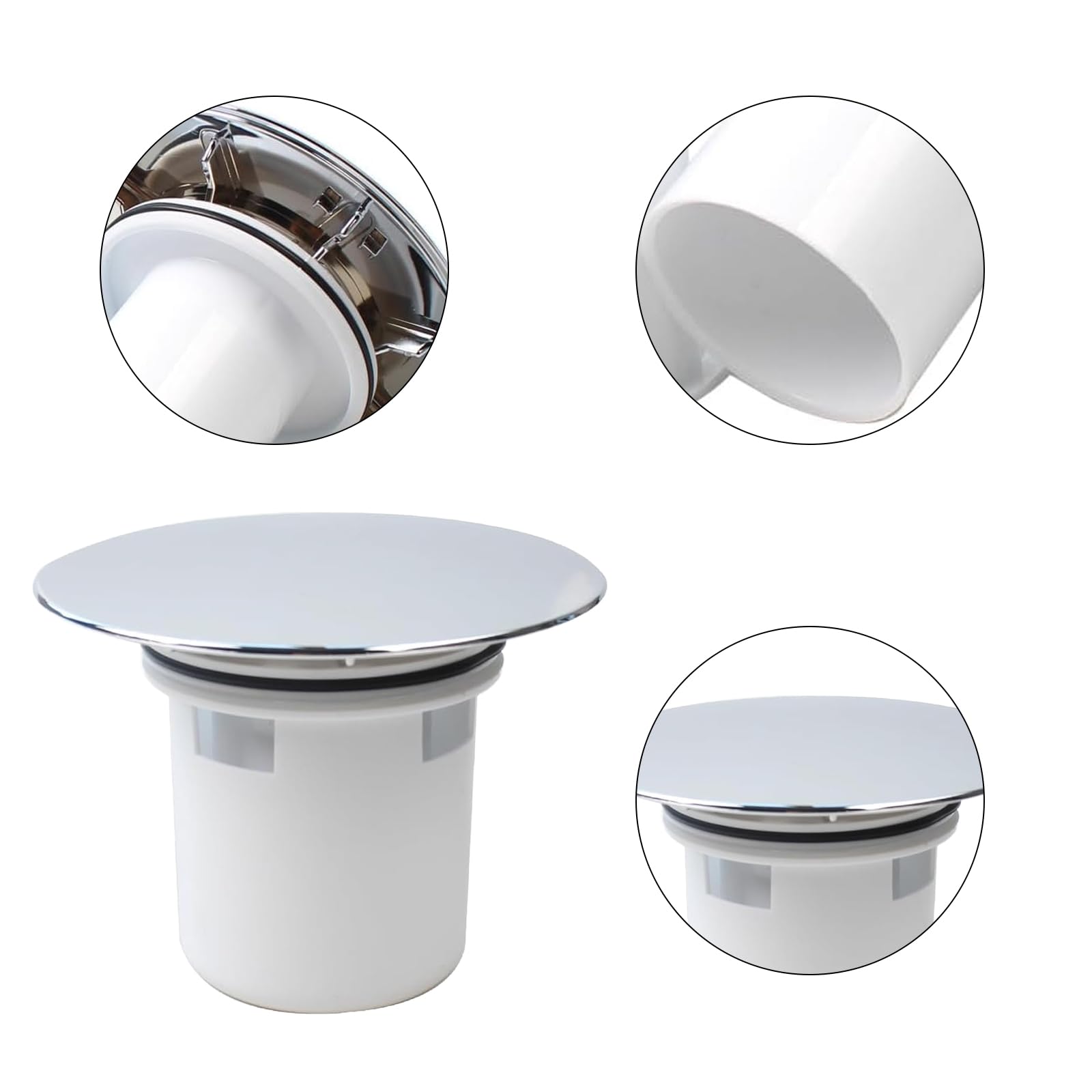 GIONAR Shower Drain Cover Replacement, Shower Plughole Cover with Hair Trap Basket