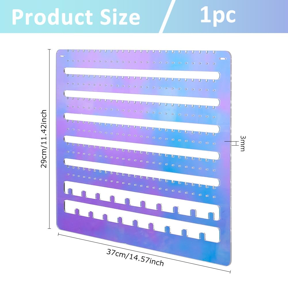 DICOSMETIC Iridescent Acrylic Hanging Earring Organizer Wall Mounted Jewelry Organizer Hanging Jewellry Storage Board Large Capacity Jewelry Holder