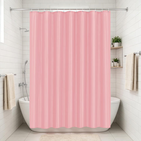 LUKDUNG 200 x 200 cm Polyester Textile Shower Curtain Anti-Mould for Bathroom, Curtain for Bathtub Shower Made of Fabric Waterproof Washable Shower