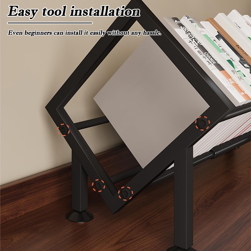 SINBINTA Expandable Bookcase Desktop Bookshelf Book Storage Organizer-White