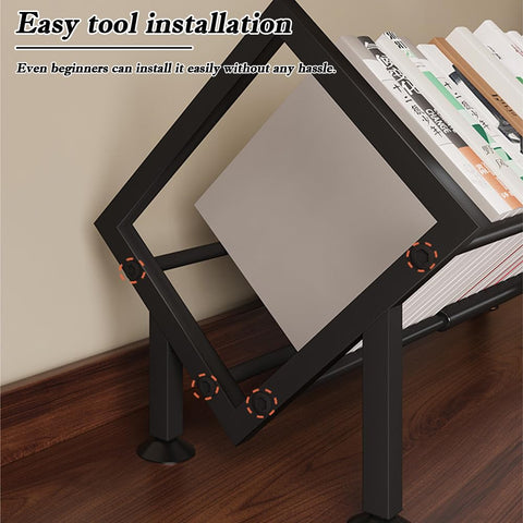 SINBINTA Expandable Bookcase Desktop Bookshelf Book Storage Organizer-White