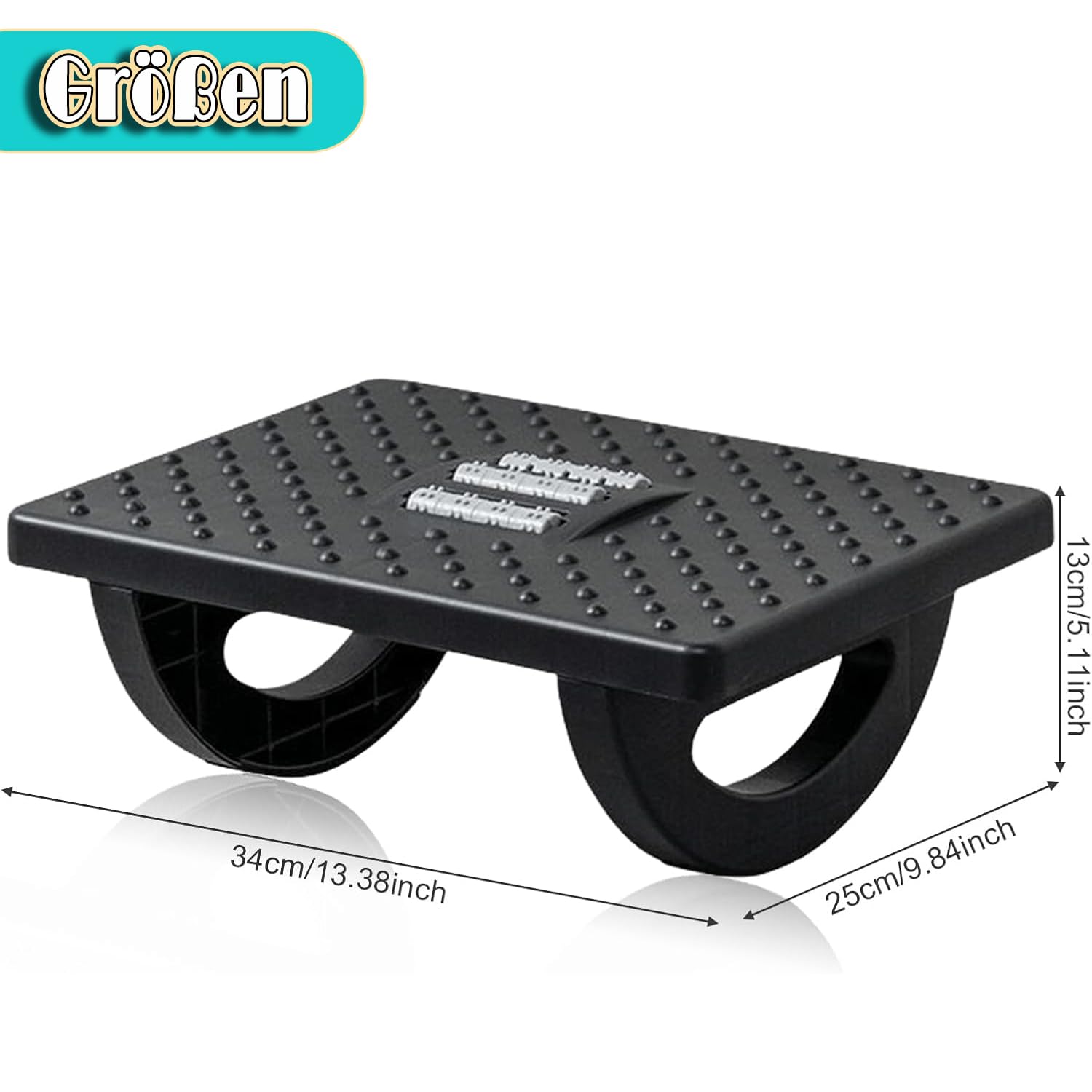 Cnwinu Foot Rest Under Desk,Ergonomic Adjustable Foot Rest Foot Stool with Massage Roller for Under Desk,Footrest Improved Pressure Relief