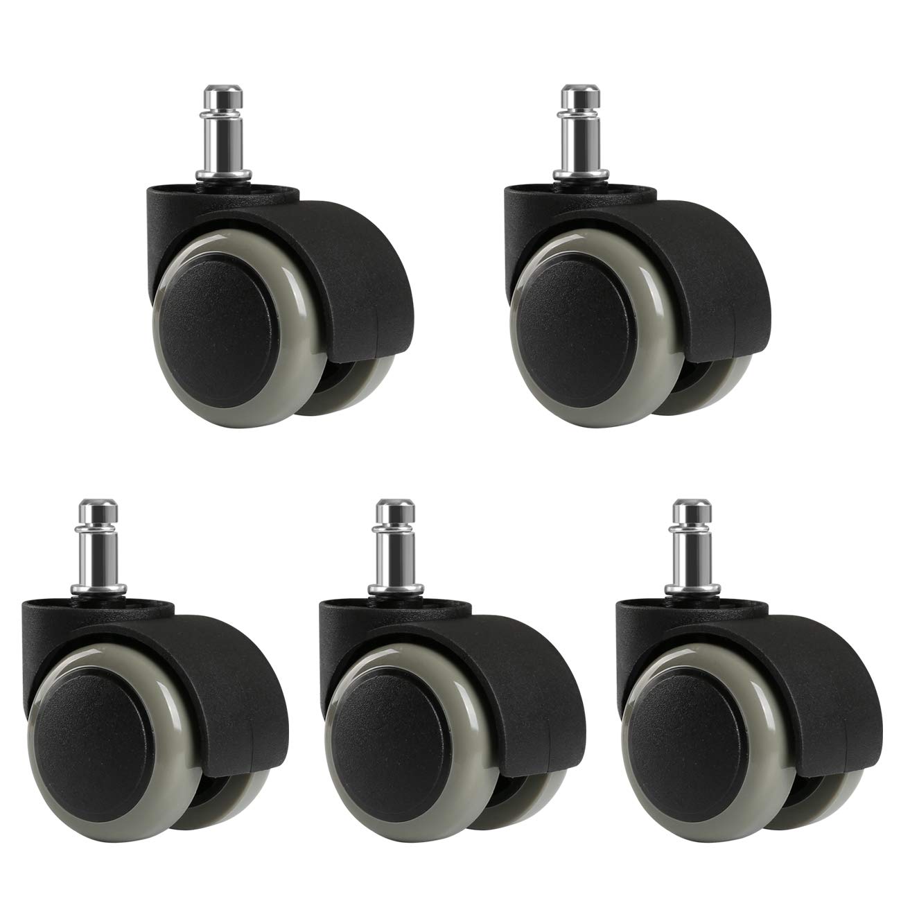 LIHAO 5 Pcs Wheels For Office Chair 11mm Office Chair Wheels Replacement