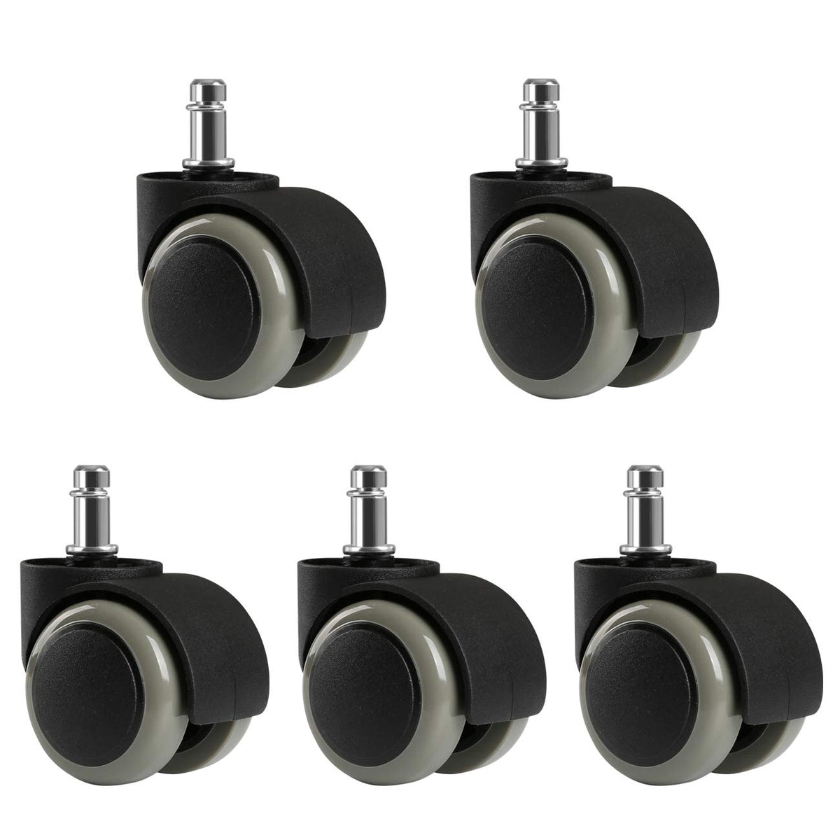 LIHAO 5 Pcs Wheels For Office Chair 11mm Office Chair Wheels Replacement