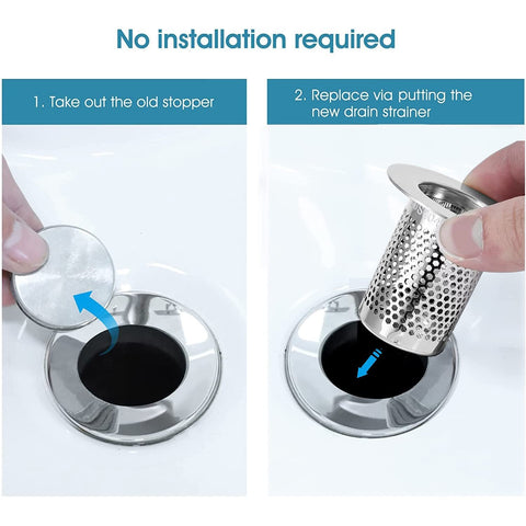 CNSZNAT 3-Pack Hair Catcher Shower Drain Strainer, Floor Drain Strainer, Stainless Steel Sink Strainer for Bathroom Washbasin Bathtub Drain