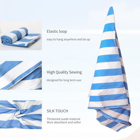 TMEOG Microfibre Beach Towels 2 Pack 180x80cm Extra Large Sand Free Beach Towel for Adults Compact Thin Travel Towel Women Men Lightweight Swim Pool
