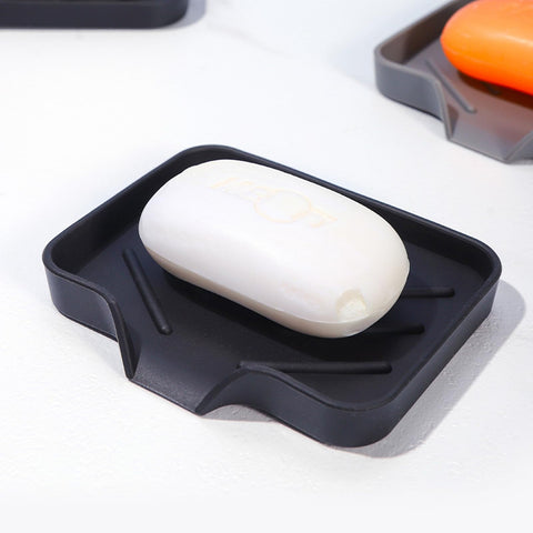 Jidyllic Silicone Soap Dish with Drainage, 2 Pcs Anti-Slip Soap Holder for Shower Bathroom & Kitchen, Keep Soap Dry