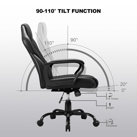 BASETBL Office Chair for Home Office, Ergonomic Computer Chair Executive Chair Swivel Gaming Lumbar Support High Back PU Leather Adjustable Height