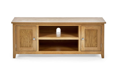 Julian Bowen Mallory TV Unit for up to 65" TVs, Oak - H50 x W127 x D40cm