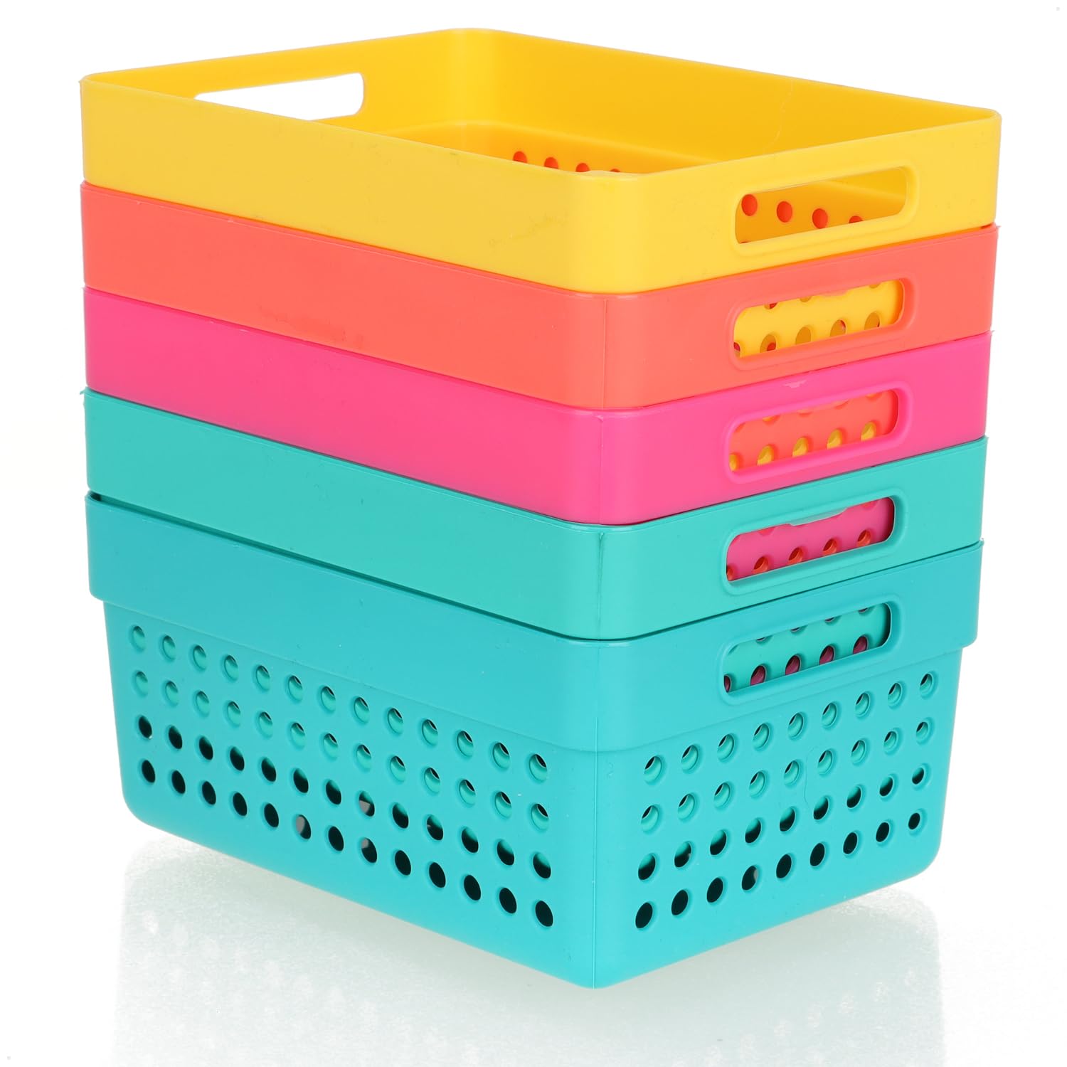 com-four® 10x storage baskets, decorative baskets with side handles