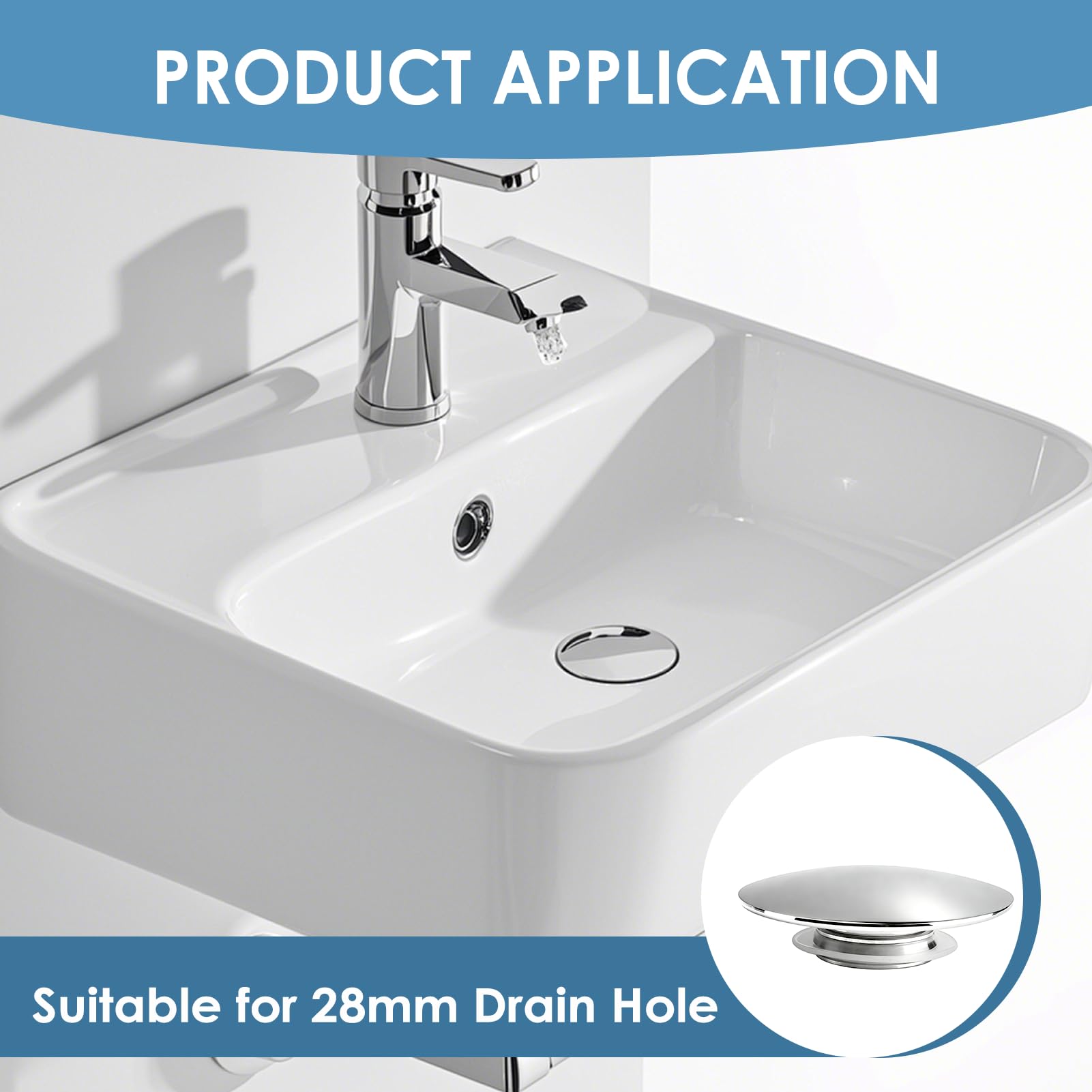 2 Pcs Pop Up Sink Plug Replacement Pop Up Plug Spares Sink Waste 66mm