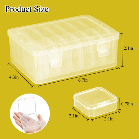 VPMeetx Bead Storage Box, 15 Grid, 2 Pack, Transparent Plastic