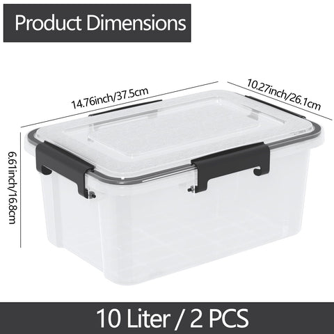 Zopnny 2 Pack 10L Food Storage Containers with Leakproof Lids
