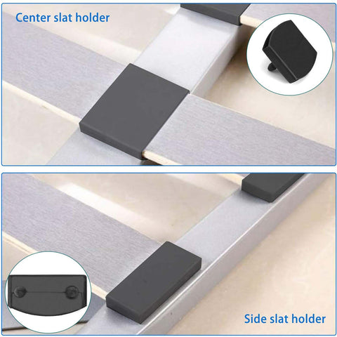 ANBOO Set of Slats Brackets, 24 End Caps and 12 Center Brackets, Plastic Replacement Caps, 53-55mm
