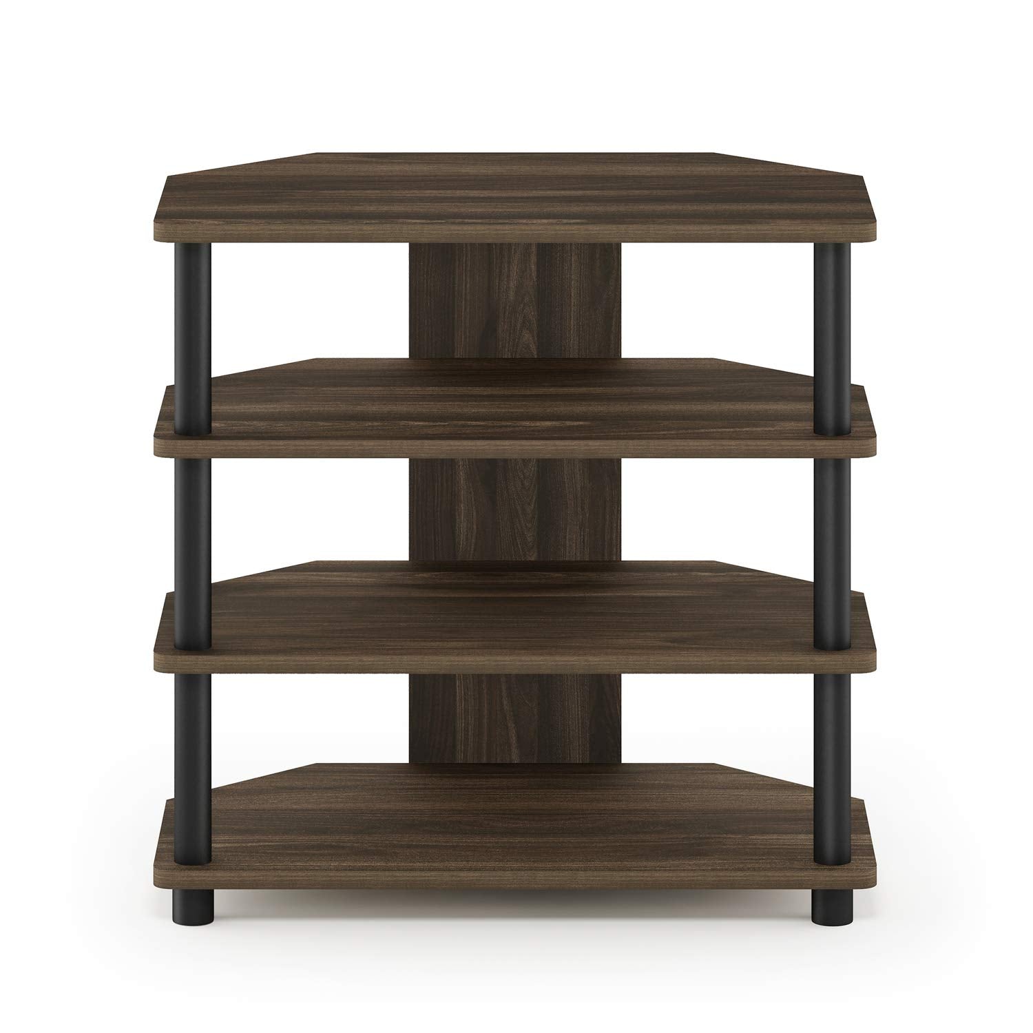 Furinno ECON TV Stand, 4-Tier Petite Entertainment Center, TV Console for TV up to 32 Inch, Easy Assembly, for Living Room, Bedroom, Columbia Walnut