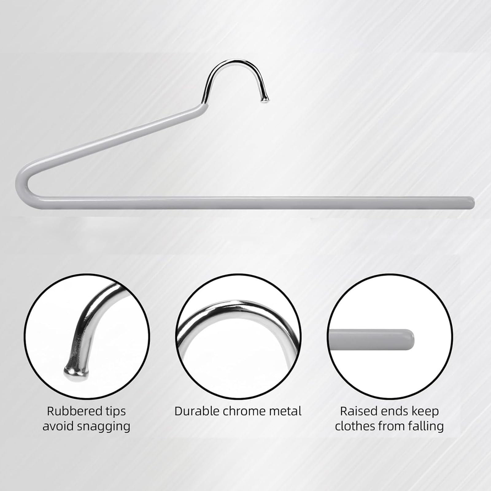 Metal Trouser Hangers, 20 Pack Stainless Steel Non Slip Space Saving 29cm