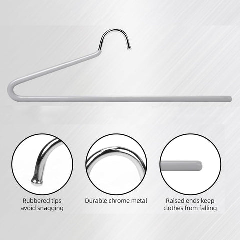 Metal Trouser Hangers, 20 Pack Stainless Steel Non Slip Space Saving 29cm