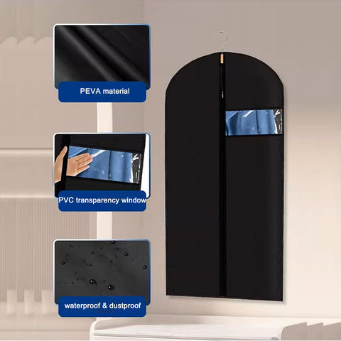 YMWALK 2-Pack Breathable Garment Bags, Long Suit Covers, Dustproof and Waterproof Storage with Zipper, Ideal for Suit, Coat, and Dress Protection