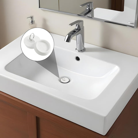 KOMUNJ Pack of 6 Rubber Sink Plug Covers, White Plugs for Sink with Hanging Ring, 6 Sizes Bath Plug, Sink Plug, Bathtub Rubber Stopper