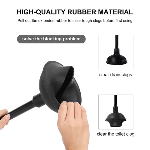 SetSail Toilet Brush and Plunger Set, Semi-Hidden Toilet Plungers, Black