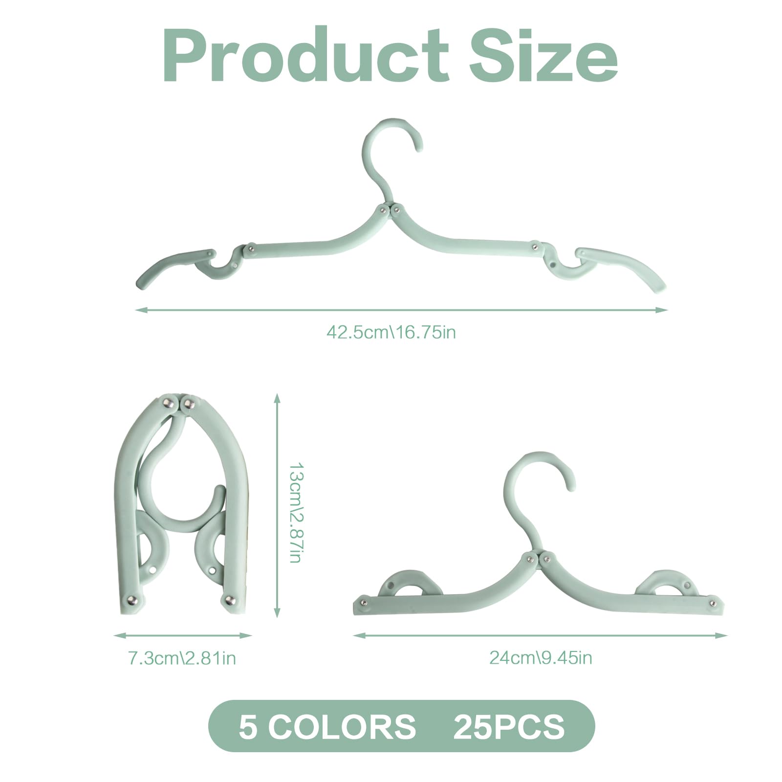 25 Pcs Travel Coat Hangers Adults, Portable Travel HangersPlastic Folding Coat Hangers for Travelling Home Camping Hotel Cruise Holiday Essentials